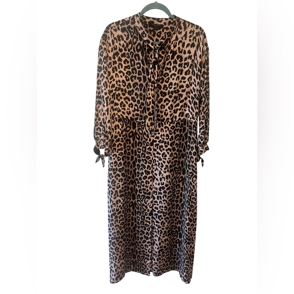 All Saints Leopard Print Dress - Black and Brown